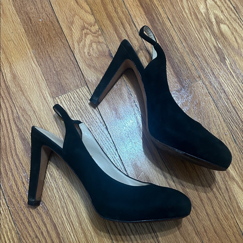Talbots Suede Black Slingback Women's Heels